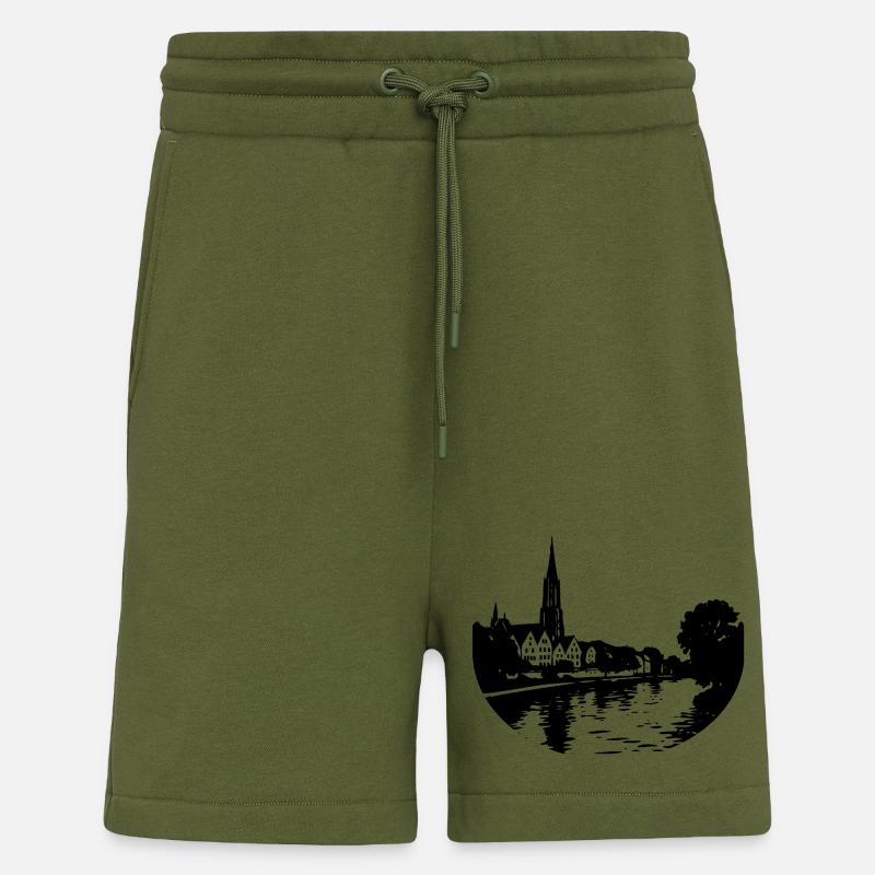 Danube à Ulm - Short bio décontracté fabriqué en UE - MOSS GREEN