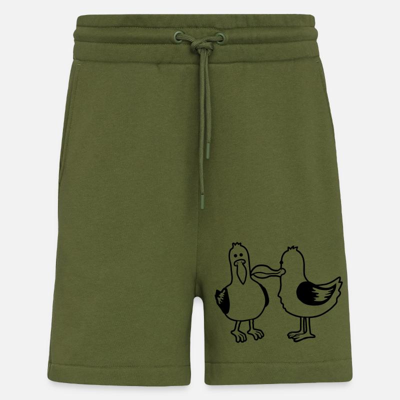 2 drôles d’amis mouettes - Short bio décontracté fabriqué en UE - MOSS GREEN