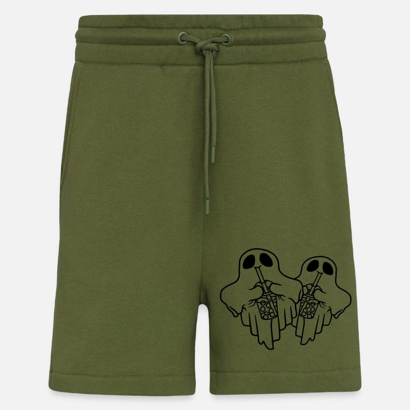 Team Bubble Tea Ghosts - Shorts - made by SPREAD - MOSS GREEN