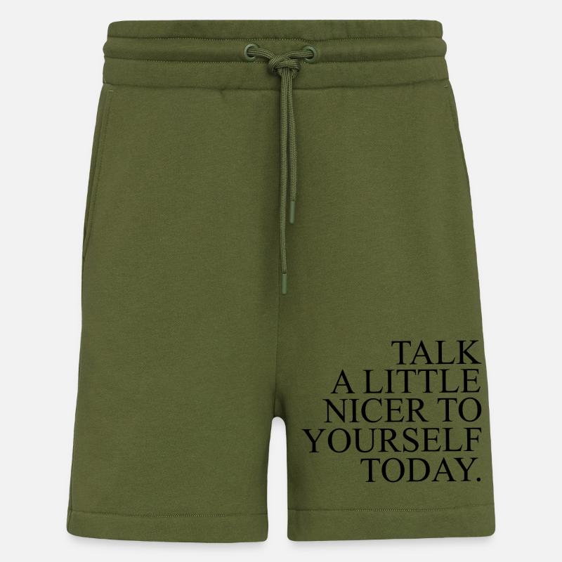 Restez positif - Short bio décontracté fabriqué en UE - MOSS GREEN