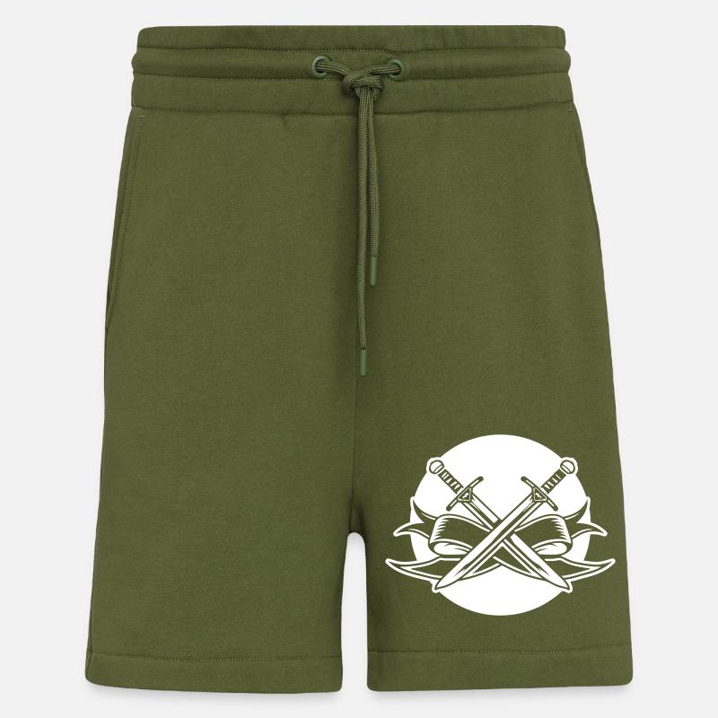 Icône d’épée - Short bio décontracté fabriqué en UE - MOSS GREEN