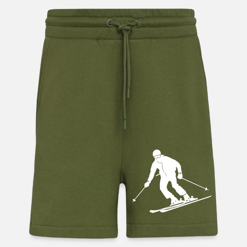 Skiing Skiing Man Icon - Shorts - made by SPREAD - MOSS GREEN