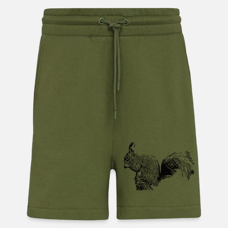 Drollful squirrel - Shorts - made by SPREAD - MOSS GREEN