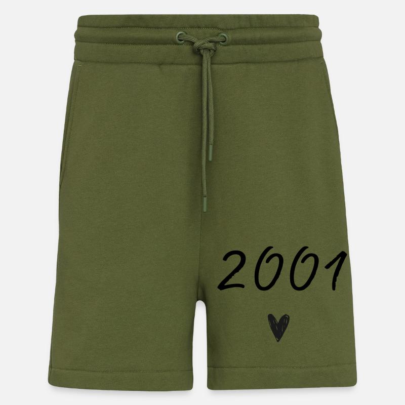 2001 coeur anniversaire - Short bio décontracté fabriqué en UE - MOSS GREEN