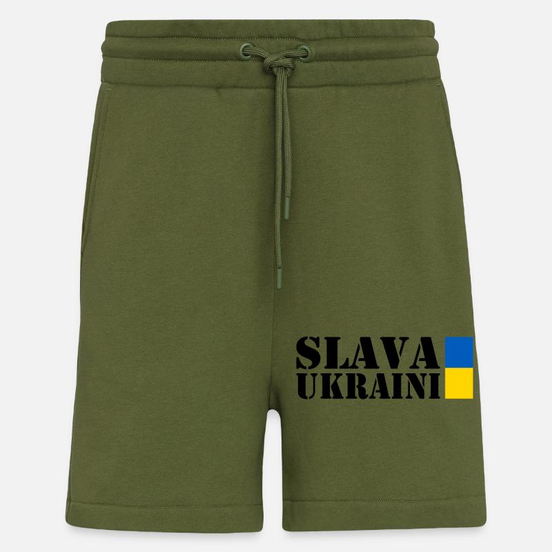 Slava ukraini - Short bio décontracté fabriqué en UE - MOSS GREEN