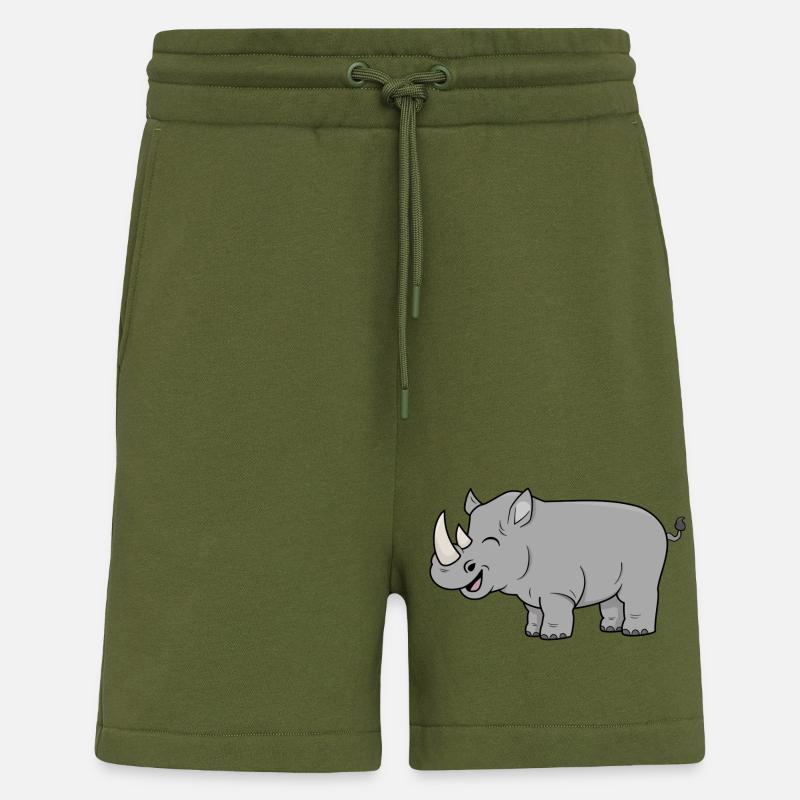 Glückliches Nashorn - Shorts - made by SPREAD - MOSS GREEN