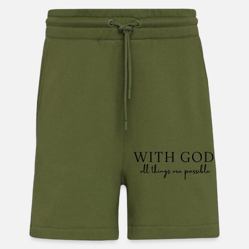 Mit Gott ist alles möglich - Shorts - made by SPREAD - MOSS GREEN