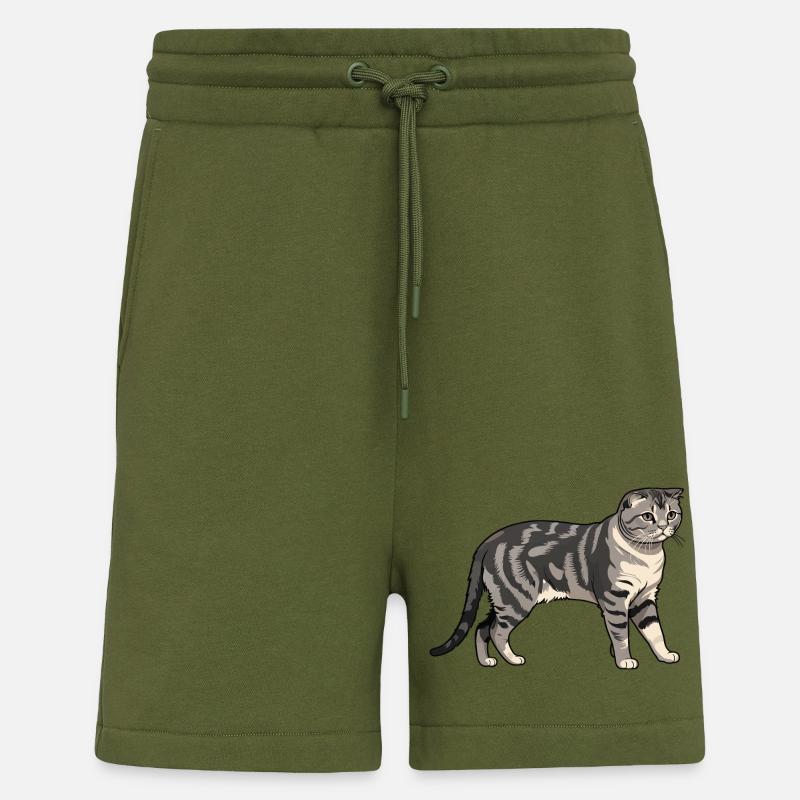 Pliage écossais - Cat Pet Design - Short bio décontracté fabriqué en UE - MOSS GREEN