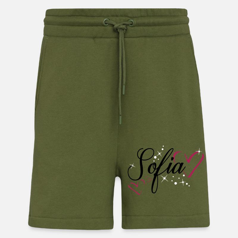 Sofia nom prénom - Short bio décontracté fabriqué en UE - MOSS GREEN