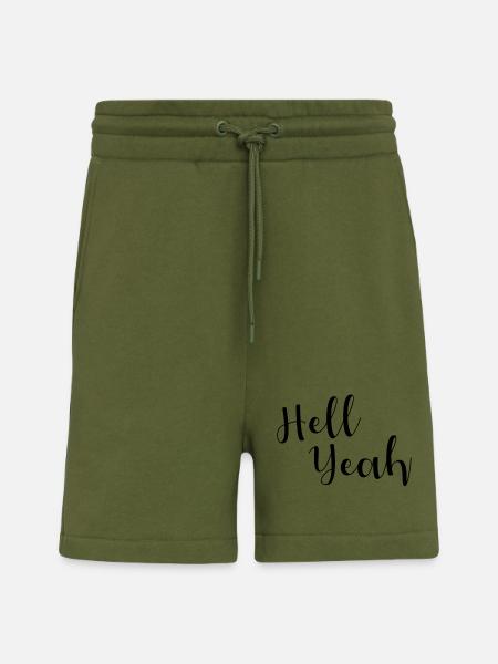 Hell Yeah Lettering - Shorts - made by SPREAD - MOSS GREEN