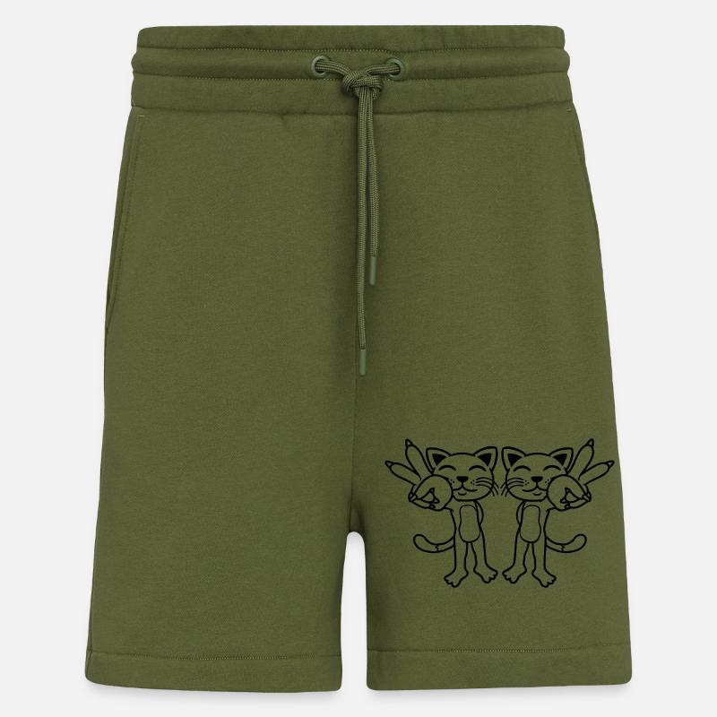 Team Katzen Peace Zeichen - Shorts - made by SPREAD - MOSS GREEN