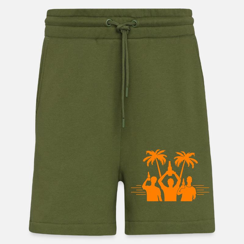 Fête Vacances à la plage - Short bio décontracté fabriqué en UE - MOSS GREEN