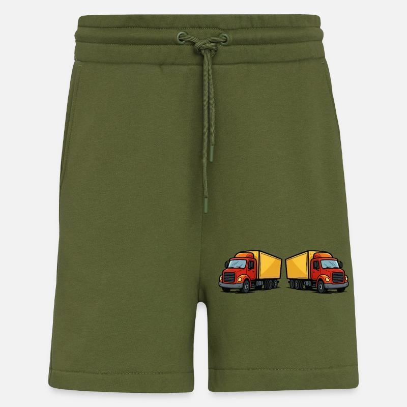 lastwagen comic 2 - Shorts - made by SPREAD - MOSS GREEN