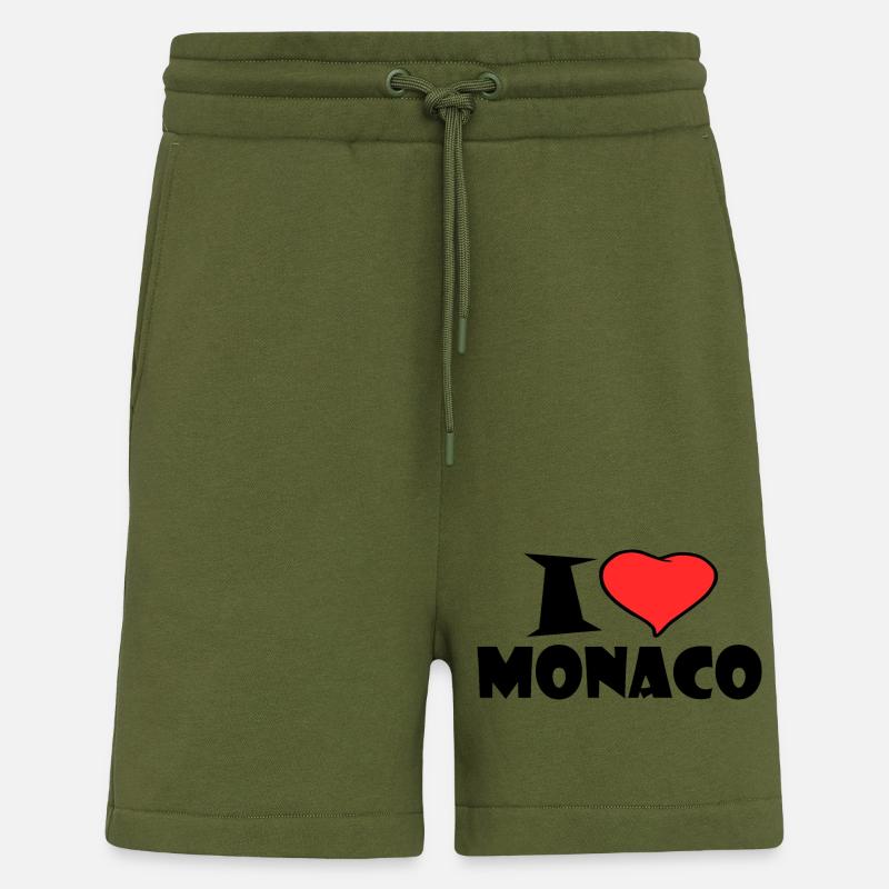 I Love Monaco - Short bio décontracté fabriqué en UE - MOSS GREEN