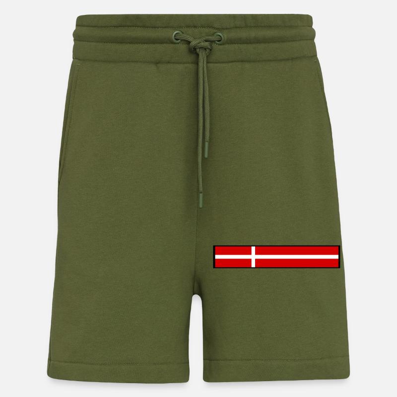 Drapeau du Danemark - Short bio décontracté fabriqué en UE - MOSS GREEN