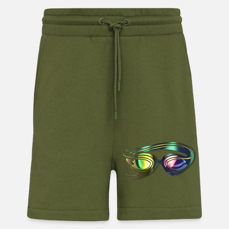 Lunettes de natation élégantes - Short bio décontracté fabriqué en UE - MOSS GREEN