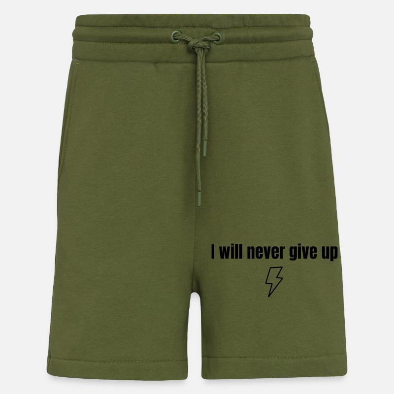 I will never give up - Short bio décontracté fabriqué en UE - MOSS GREEN