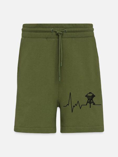 Heartbeat BBQ Grill Grilling - Shorts - made by SPREAD - MOSS GREEN