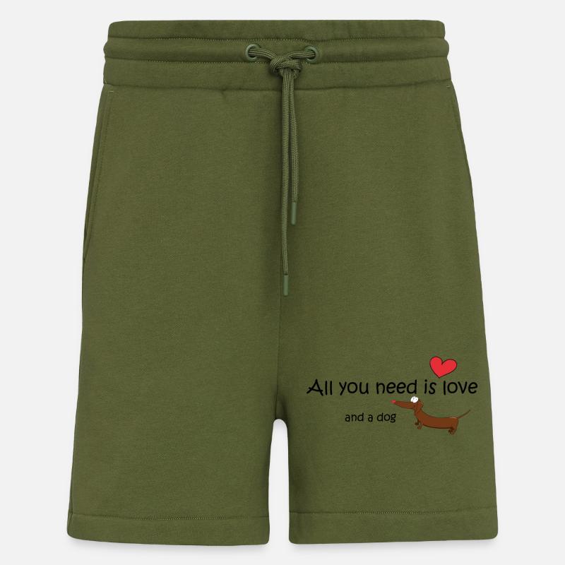 Cute comic dachshund with saying - Shorts - made by SPREAD - MOSS GREEN