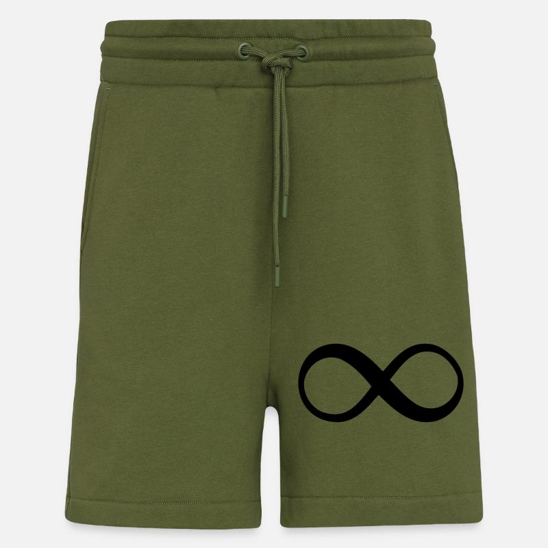 Infinité symbole Endless Infinity Caractère - Short bio décontracté fabriqué en UE - MOSS GREEN