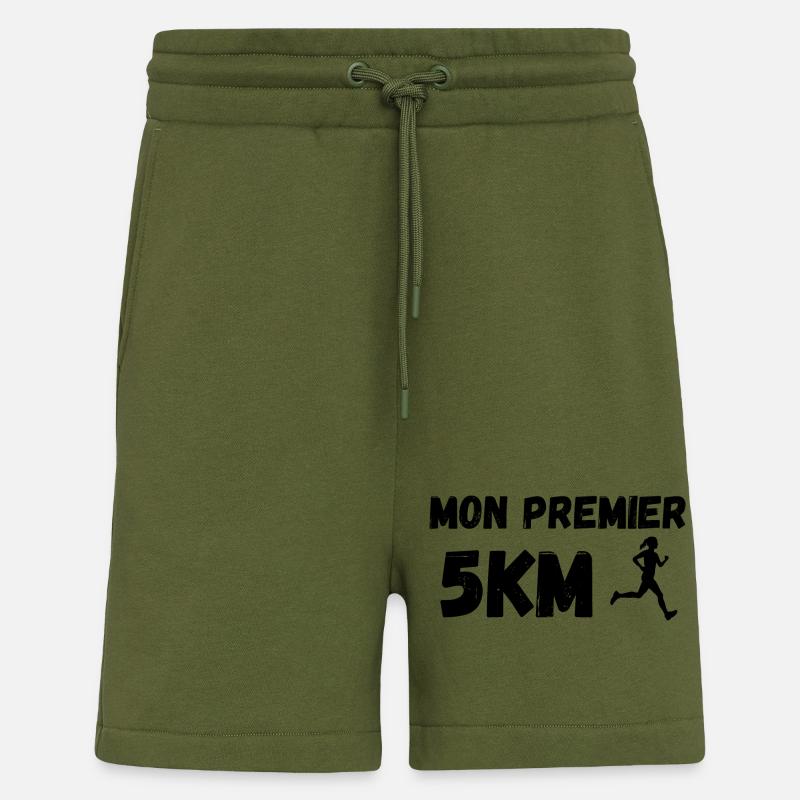 Mon premier 5km - Short bio décontracté fabriqué en UE - MOSS GREEN