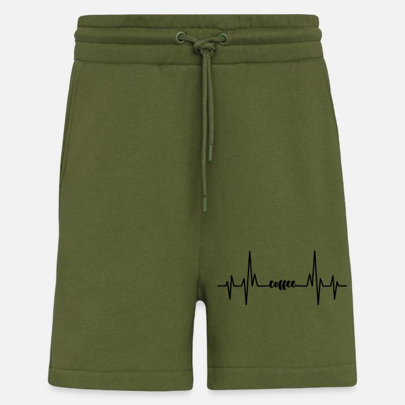 Battement de cœur café - Short bio décontracté fabriqué en UE - MOSS GREEN