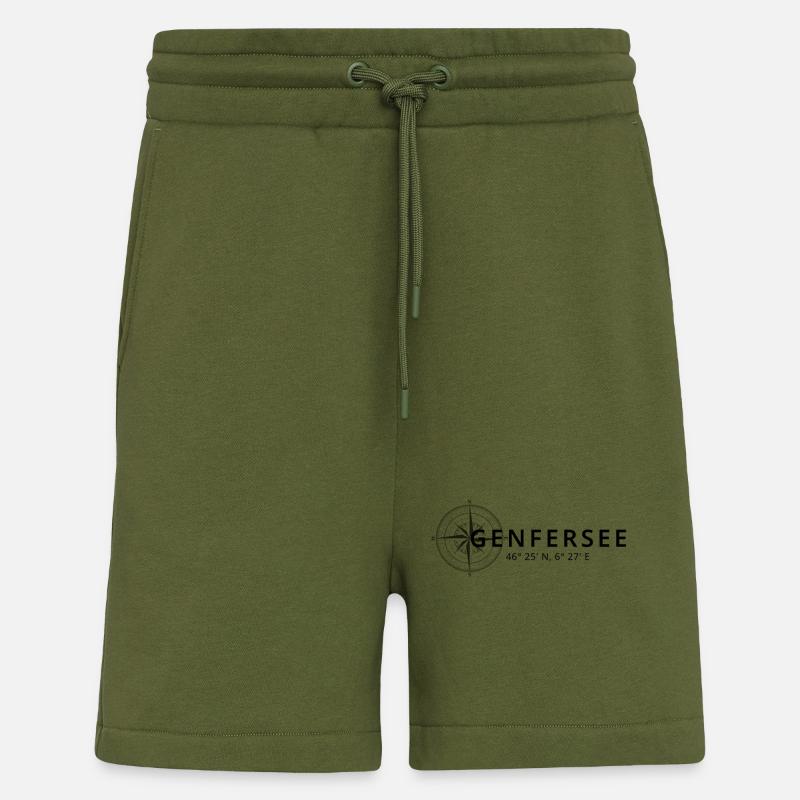 Genfersee Kompass Design - Shorts - made by SPREAD - MOSS GREEN