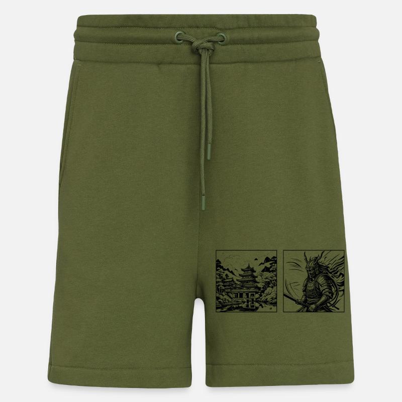 Tempel der Samurai - Shorts - made by SPREAD - MOSS GREEN