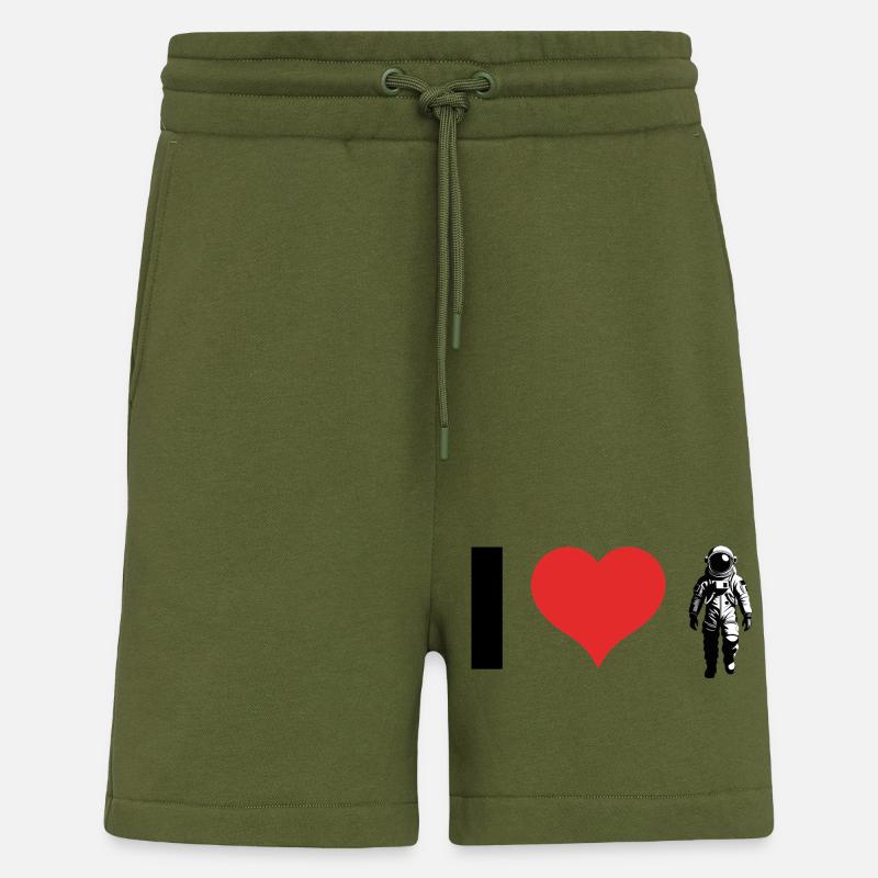 J’adore les astronautes - Short bio décontracté fabriqué en UE - MOSS GREEN