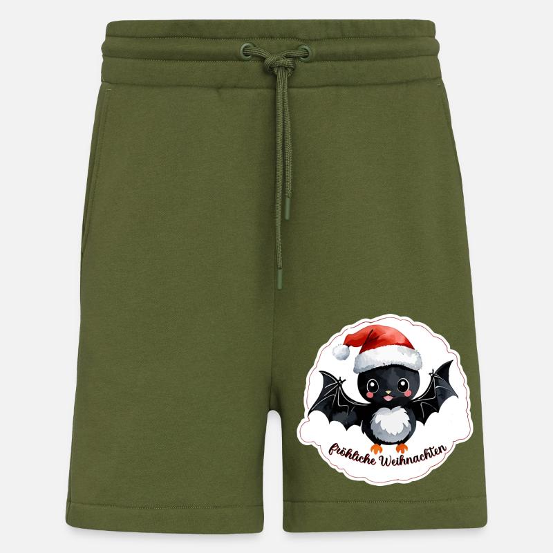 Bat Christmas - Shorts - made by SPREAD - MOSS GREEN