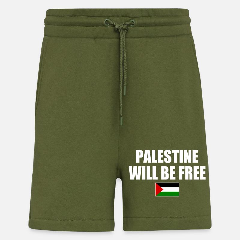 palestine will be free - Short bio décontracté fabriqué en UE - MOSS GREEN