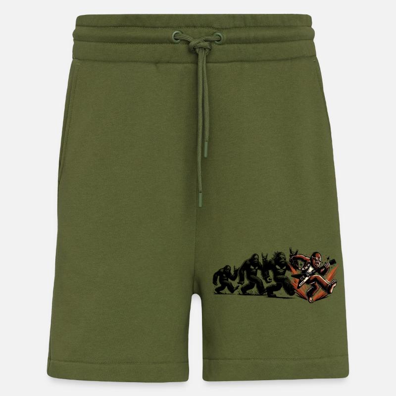 Bigfoot Gitarrist Evolution Walk - Shorts - made by SPREAD - MOSS GREEN