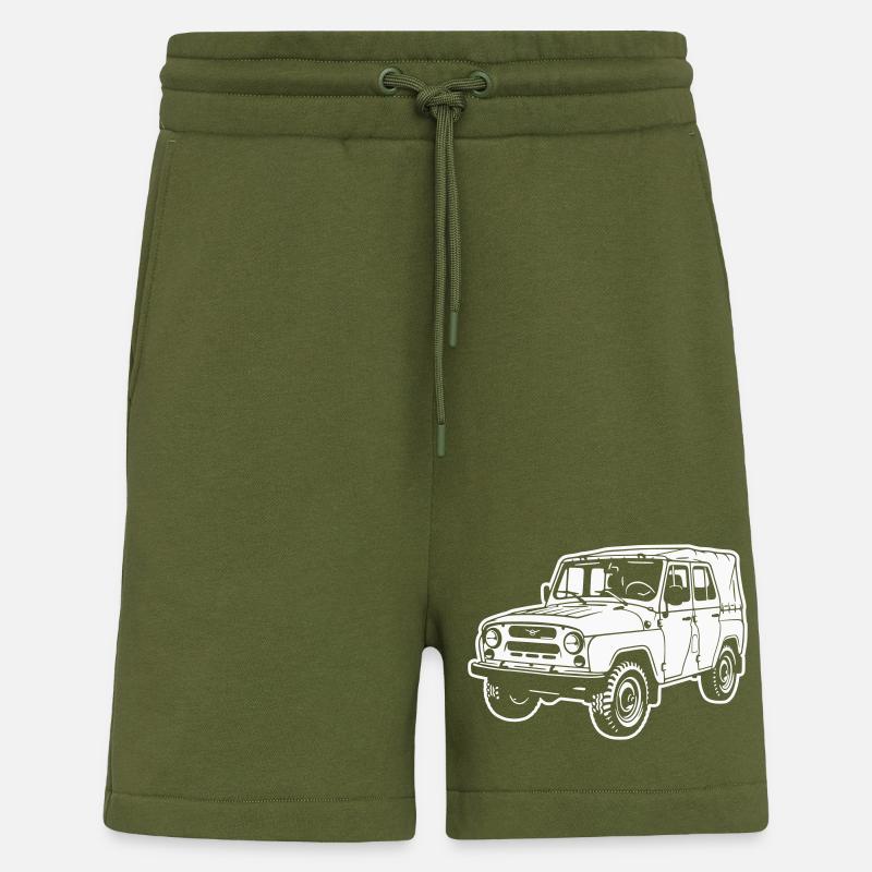 UAZ Geländefahrzeug (Differenzbild) - Shorts - made by SPREAD - MOSS GREEN