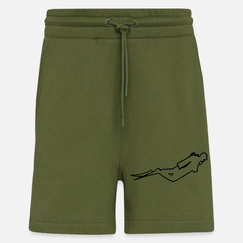 Graphiques Diver - Short bio décontracté fabriqué en UE - MOSS GREEN