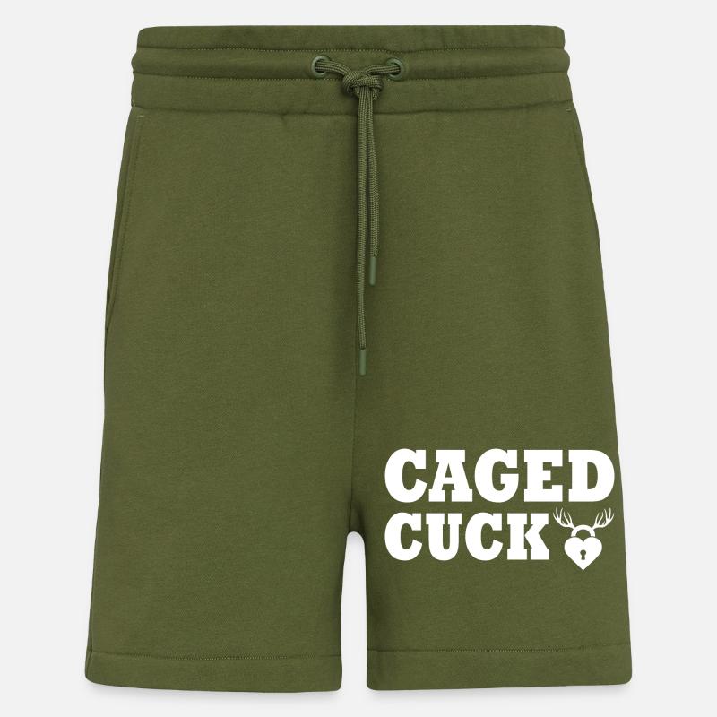 Cuckold caged cuck - Short bio décontracté fabriqué en UE - MOSS GREEN