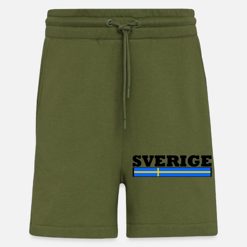 Drapeau suède - Short bio décontracté fabriqué en UE - MOSS GREEN