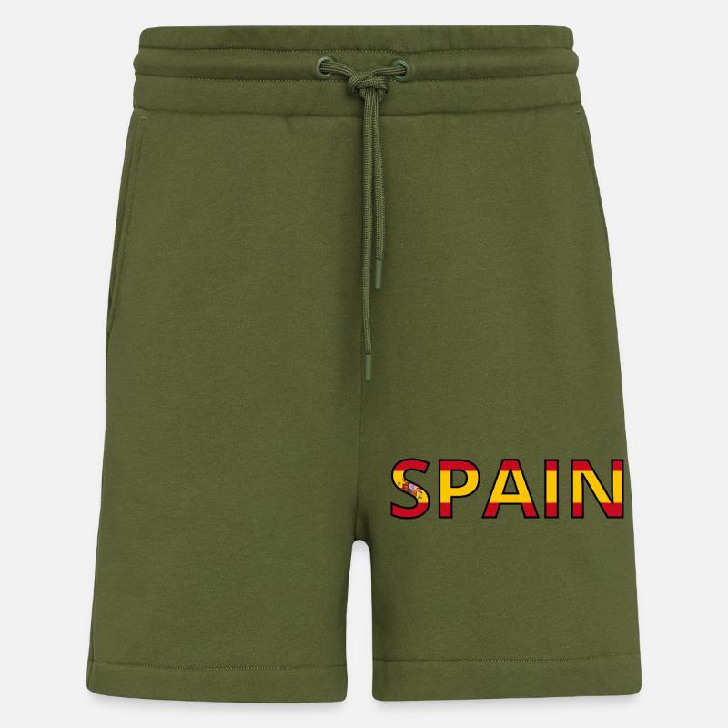 Drapeau Spain - Short bio décontracté fabriqué en UE - MOSS GREEN