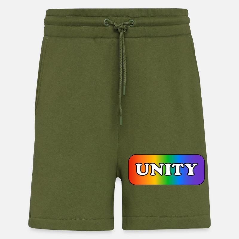 Unity rainbow LGBTQ pride - Shorts - made by SPREAD - MOSS GREEN