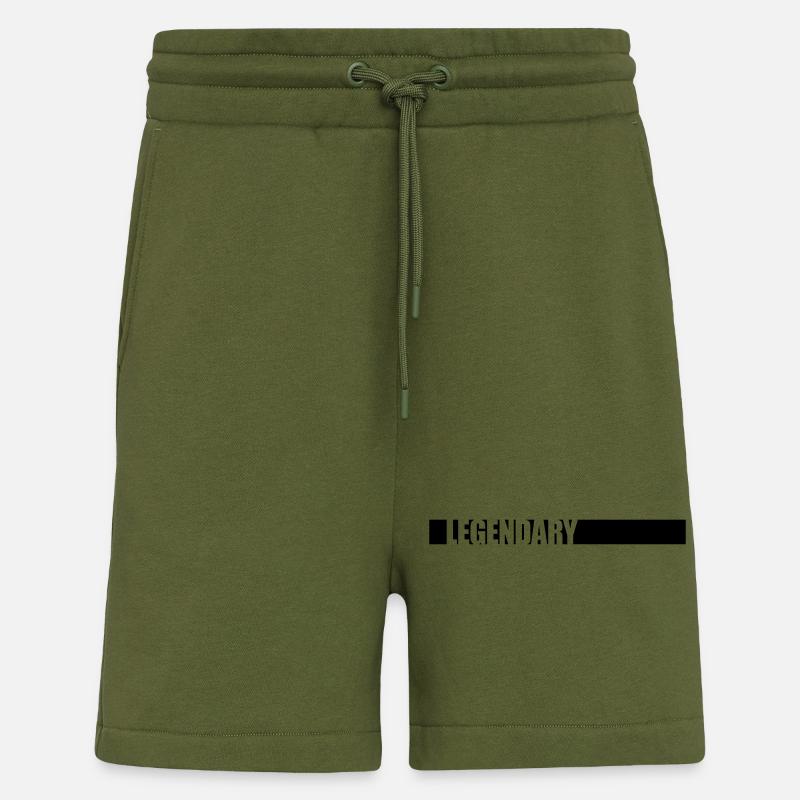 Texte Logo Légendaire - Short bio décontracté fabriqué en UE - MOSS GREEN