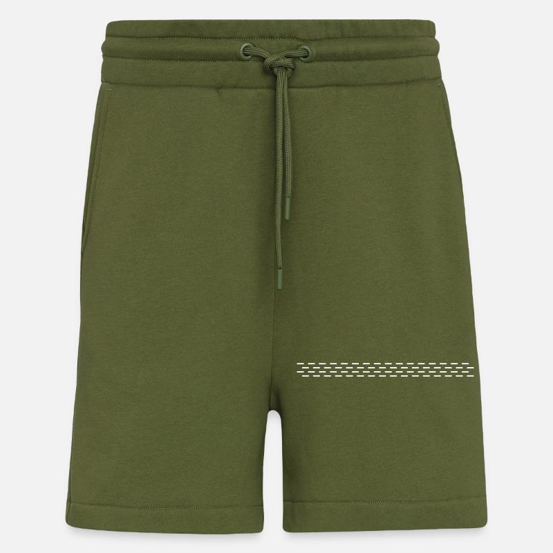 Line dashed - Shorts - made by SPREAD - MOSS GREEN