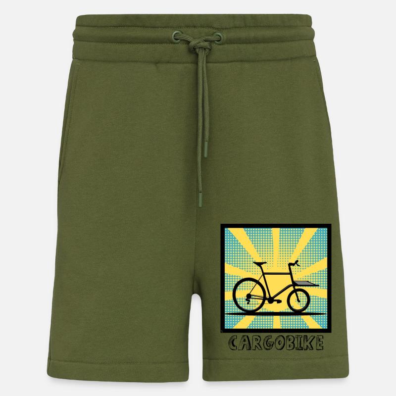 Vélo cargo Popartstyle, Vélo cargo - Short bio décontracté fabriqué en UE - MOSS GREEN