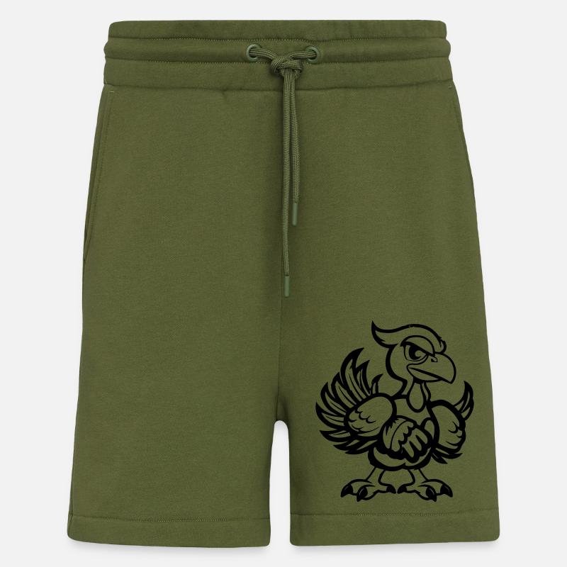 Bande dessinée sur la dinde - Short bio décontracté fabriqué en UE - MOSS GREEN