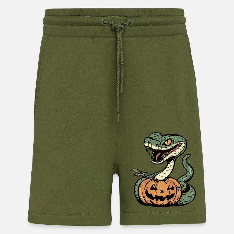 Serpent Cobra Halloween Zombie - Short bio décontracté fabriqué en UE - MOSS GREEN