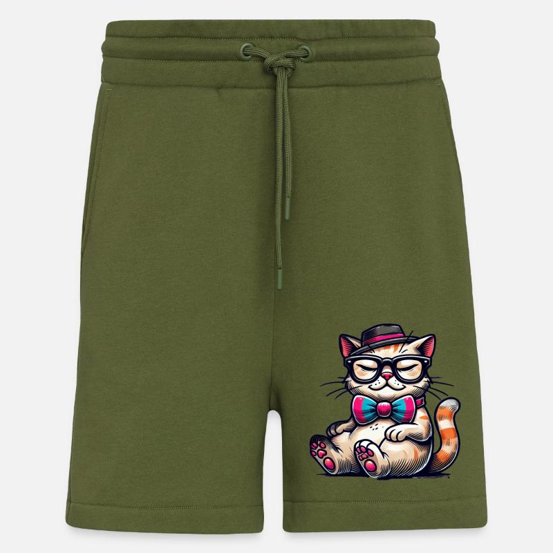 stilvolle Katze - Shorts - made by SPREAD - MOSS GREEN