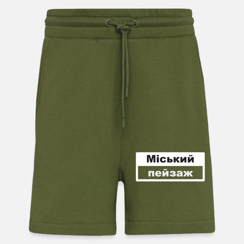 Stadtbild Typografie ukrainisch - Shorts - made by SPREAD - MOSS GREEN