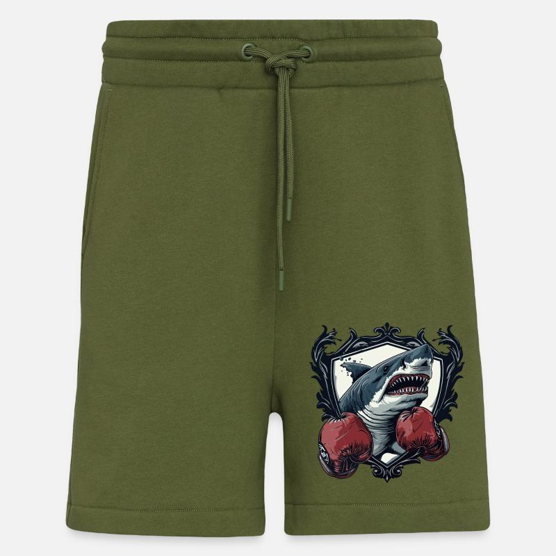 Shark Boxer MMA Logo - Short bio décontracté fabriqué en UE - MOSS GREEN