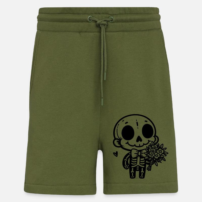 Skelett & Blumen - Shorts - made by SPREAD - MOSS GREEN