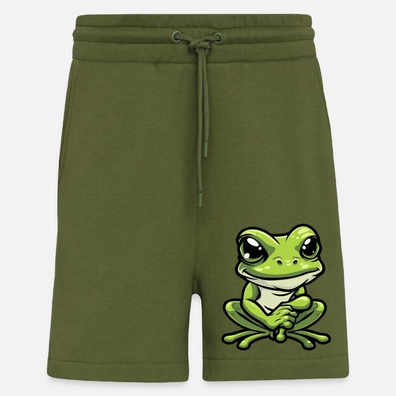 Frosch Comic - Shorts - made by SPREAD - MOSS GREEN