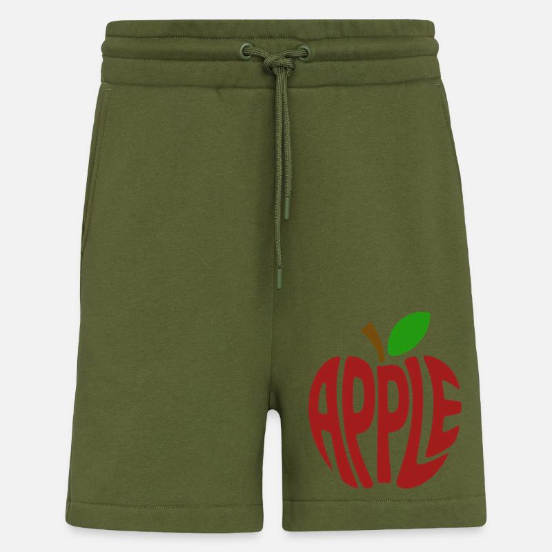 Pomme - Logo Cool Fruit - Short bio décontracté fabriqué en UE - MOSS GREEN