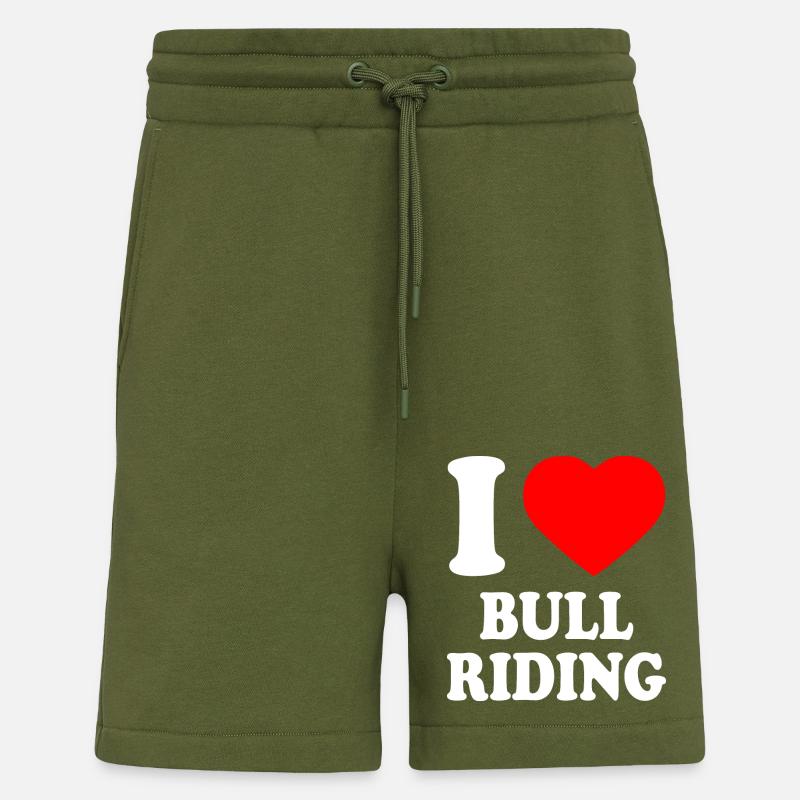 I love bull riding - Short bio décontracté fabriqué en UE - MOSS GREEN